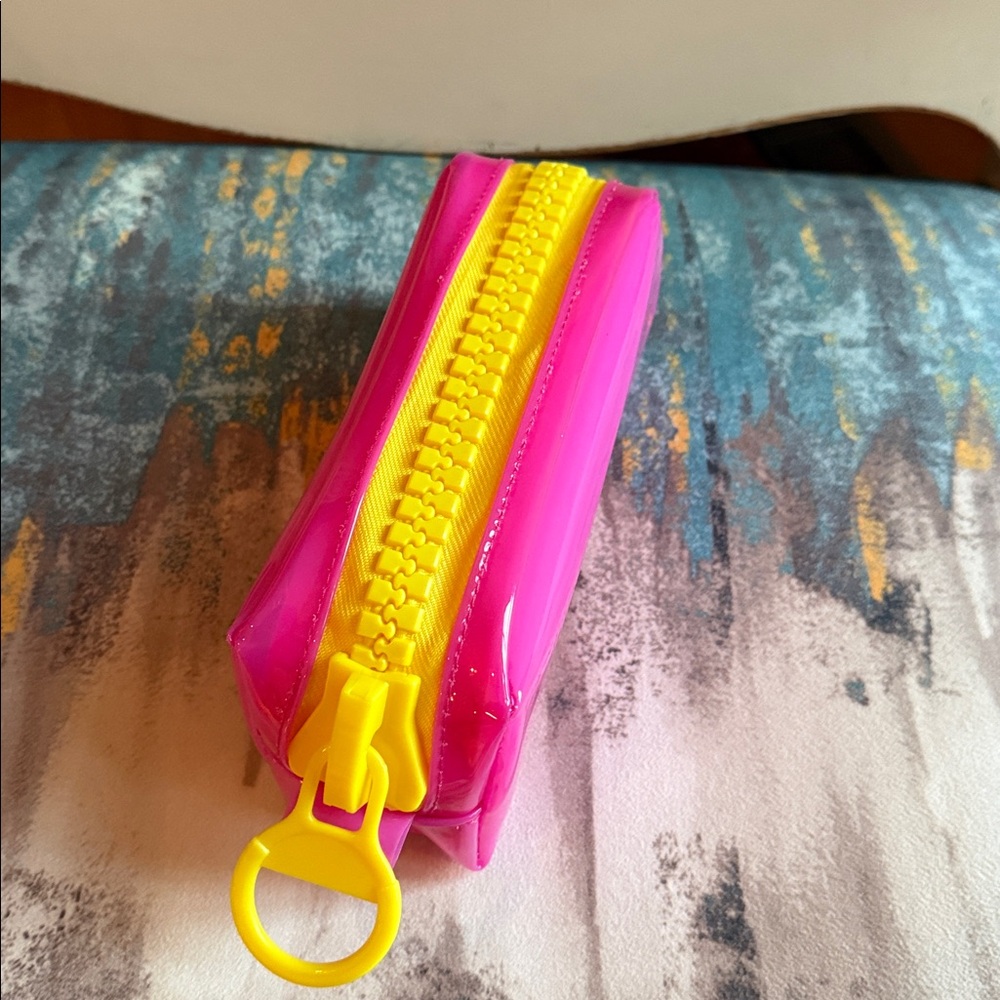 Adorable PVC Bright Pink Zippered Storage Bag - Picture 2 of 5
